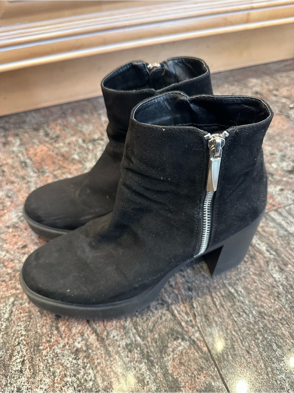 Black Suede Side-Zip Women's Ankle Boots